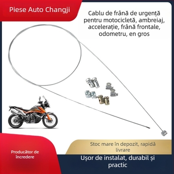 Set de nouă cabluri pentru motocicletă: cablu frână, cablu ambreiaj, cablu de accelerație, cablu frână față, cablu odometru