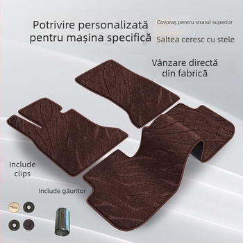 Covor de podea pentru mașină — impermeabil, rezistent la uzură, catifea întoarsă, talpă din piele, pentru mașină specială