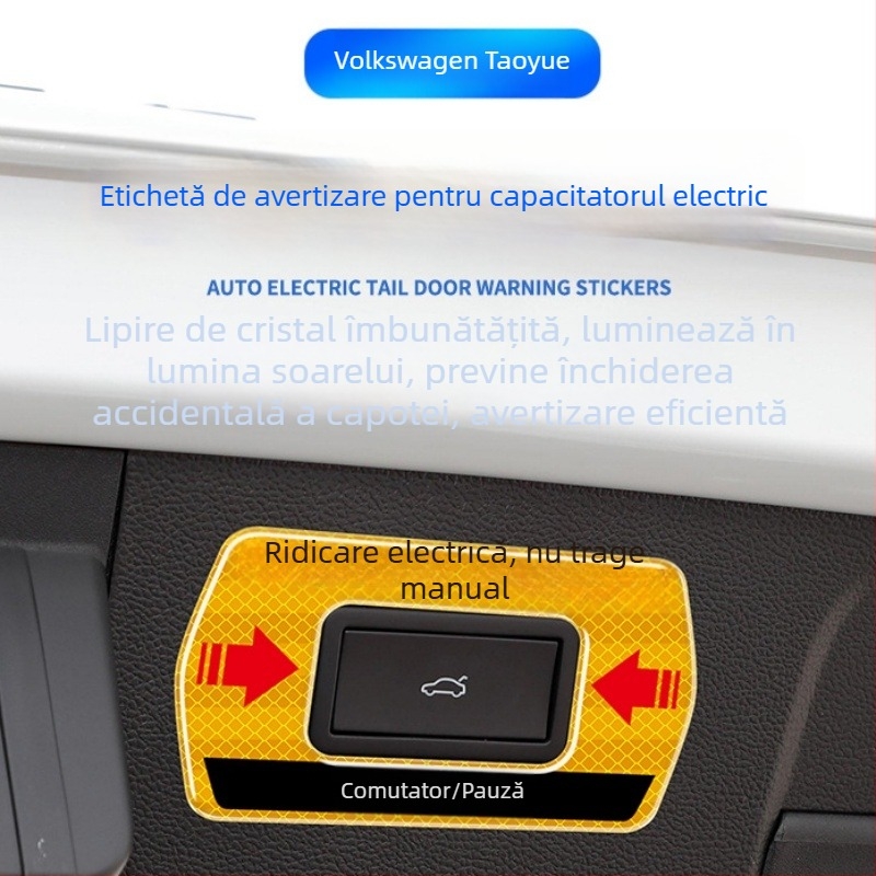 Etichete de avertizare pentru hayon VW Taos, decor interior reflectorizant, compatibile cu 24 de modele, brand Gana, senzor CCD