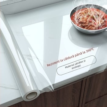 Protecție PVC pentru blat de bucătărie pentru suprafețe din marmură/quartz – rezistent la temperaturi înalte, impermeabilă, rezistentă la ulei