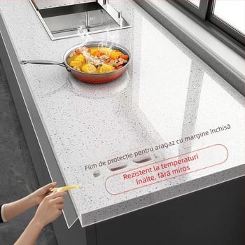 Protecție PVC pentru blat de bucătărie pentru suprafețe din marmură/quartz – rezistent la temperaturi înalte, impermeabilă, rezistentă la ulei