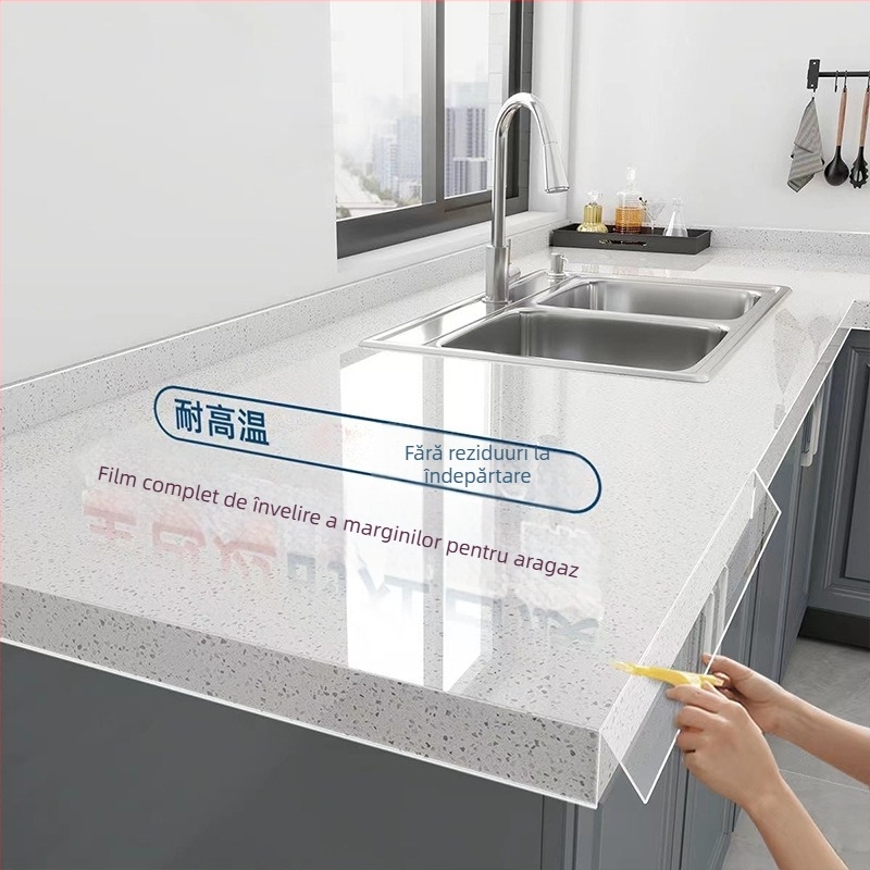 Protecție PVC pentru blat de bucătărie pentru suprafețe din marmură/quartz – rezistent la temperaturi înalte, impermeabilă, rezistentă la ulei