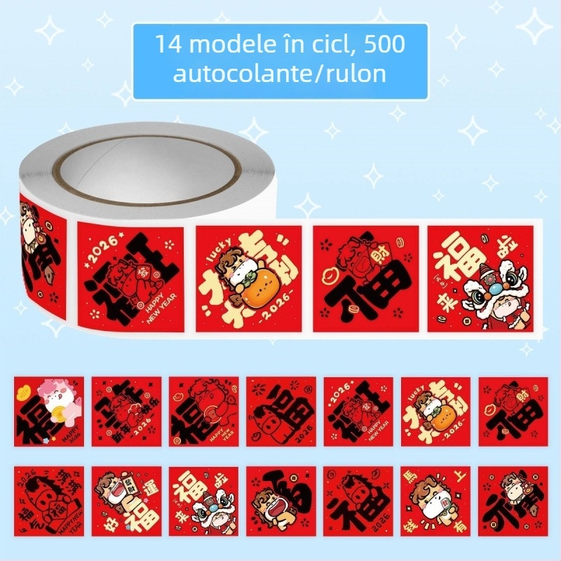 2000 de autocolante cu binecuvântări pe sul pentru Anul Calului – decor DIY pentru jurnal și pungă cadou