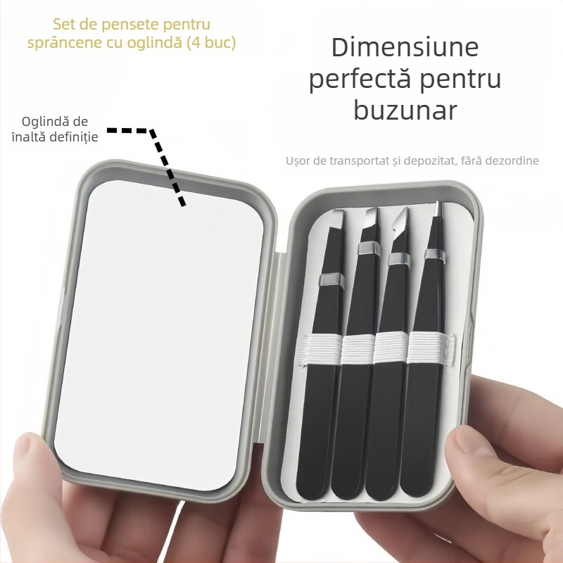 Ashby set pensete sprânene din oțel inoxidabil, 4 piese, origine Yangjiang