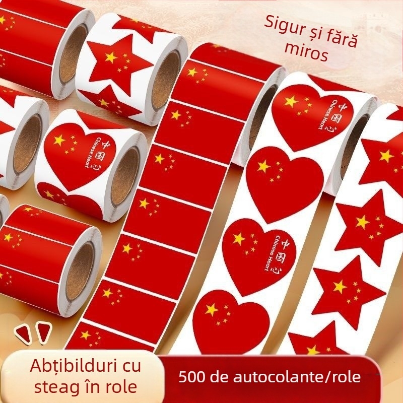 Set de autocolante pentru față – Patriotic pentru Ziua Națională cu drapelul de cinci stele, impermeabile, pentru copii de grădiniță; Brand: Bianmei Strength Factory