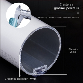 WGJSL Șină pentru perdele, aliaj de aluminiu, accesorii cu role, pentru toate tipurile de perdele