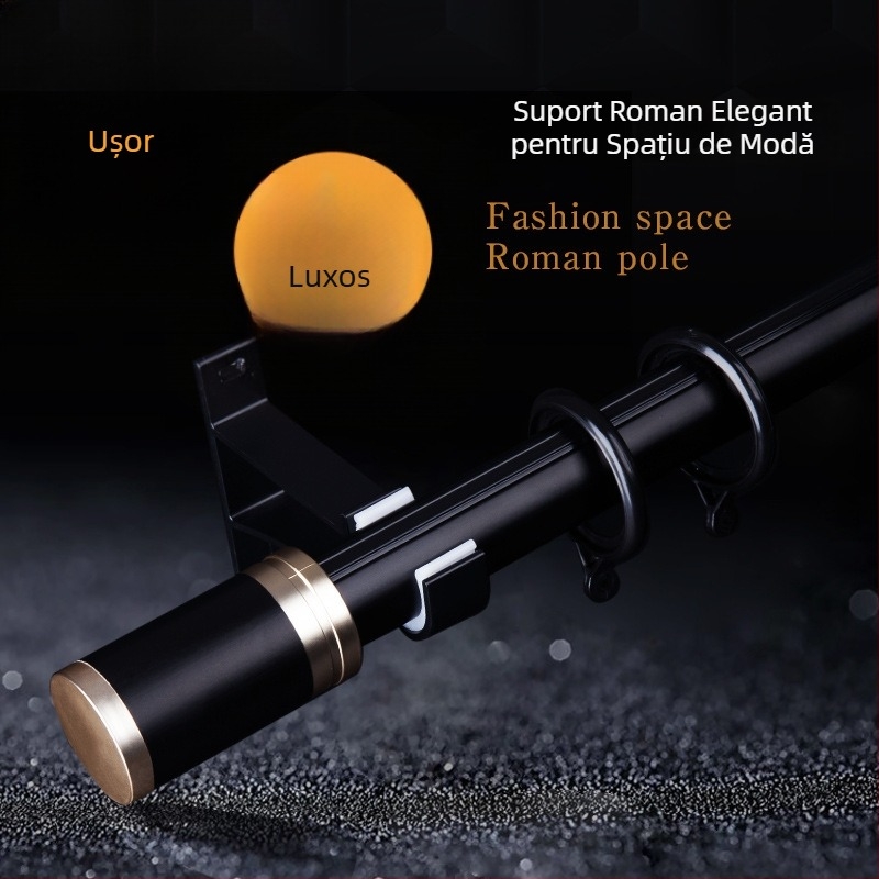 WGJSL Șină pentru perdele, aliaj de aluminiu, accesorii cu role, pentru toate tipurile de perdele