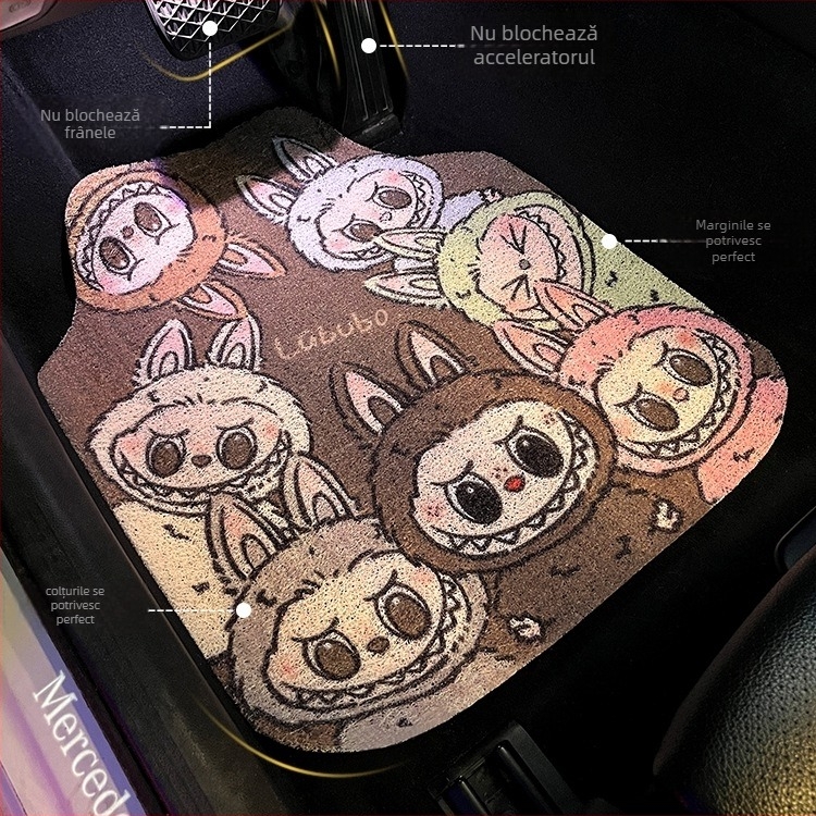 Covorașe universale pentru podea auto, cu textură de floare de mătase, rezistente la uzură și la murdărire