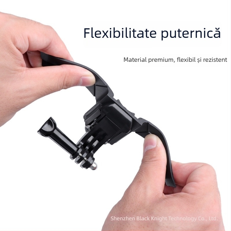 Suport pentru bărbie cască GoPro Hero11, montaj adeziv integrat, PVC/ABS, 37 g, compatibil cu GoPro, DJI și Insta360 și alte camere de acțiune