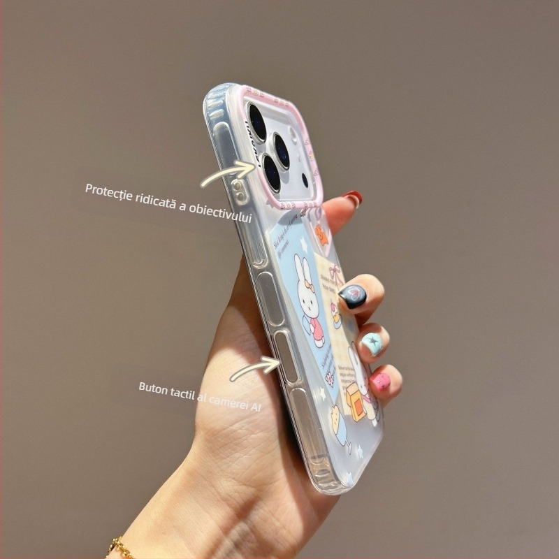 Husa pentru iPhone 16 Pro Max — Youkeke, TPU+PC, stil iepure desen animat, protecție anti-cădere