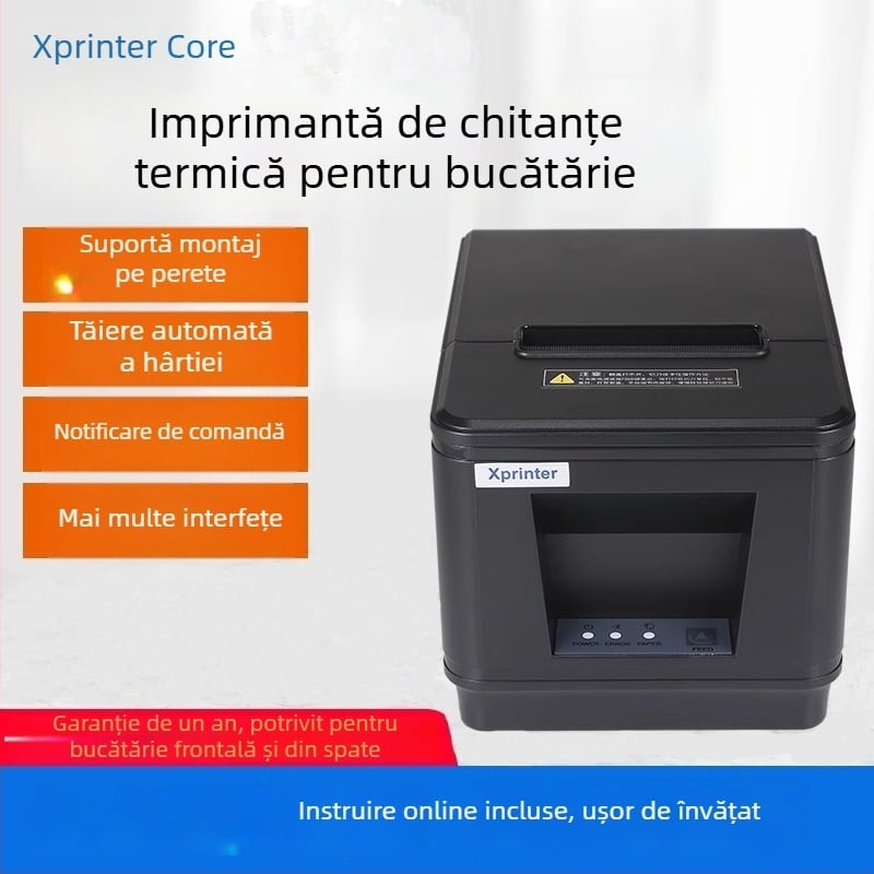 Printer etichete termice cu barcode – interfețe Bluetooth, USB, paralel, Ethernet, WIFI; media termică; lățime hârtie 80 mm; alimentare 24V/2.5A
