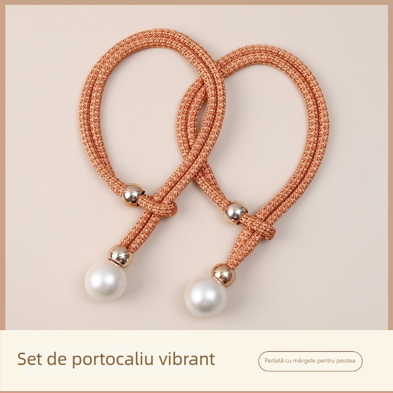 Legături pentru perdea cu perle, accesorii din țesătură pentru perdea, stil simplu și modern
