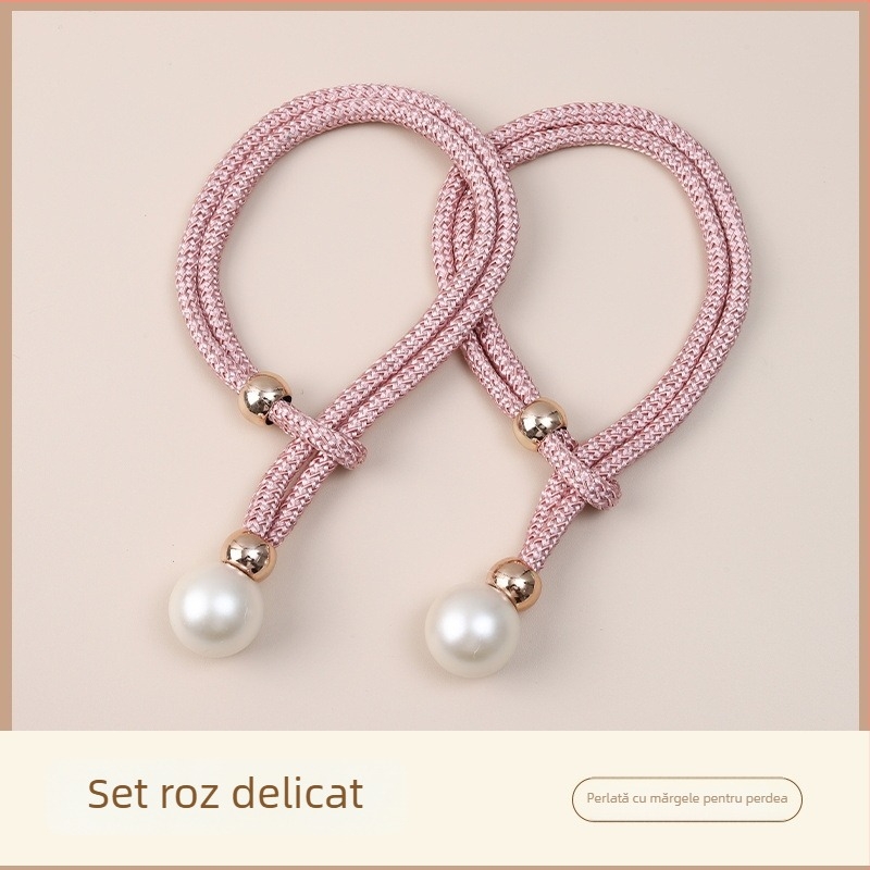 Legături pentru perdea cu perle, accesorii din țesătură pentru perdea, stil simplu și modern