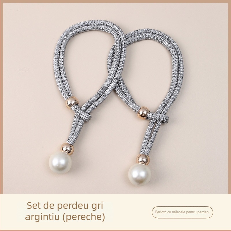 Legături pentru perdea cu perle, accesorii din țesătură pentru perdea, stil simplu și modern