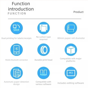 Printer termic pentru etichete cu coduri de bare, USB, lățime etichetă 78 mm, viteză imprimare 101 mm/s, 300 DPI, Xprinter
