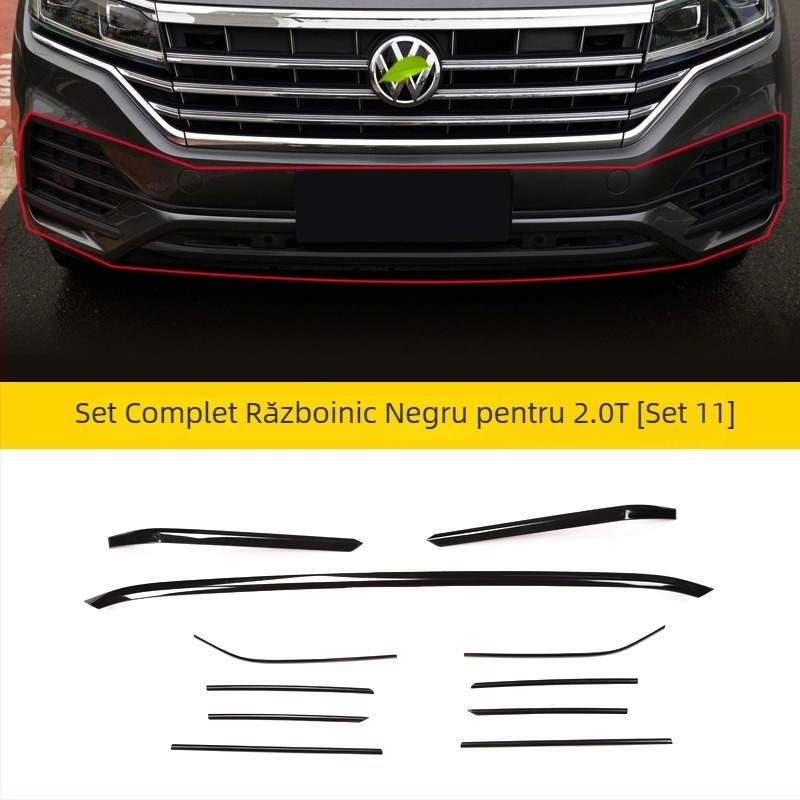 Touareg 2019-2021 Kit de profile ferestre și grilă frontală – oțel inoxidabil – Broadfield