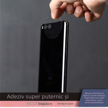 Etichetă circulară transparentă BOPP cu adeziv pe bază de ulei, suport plasat, tăiere rotativă