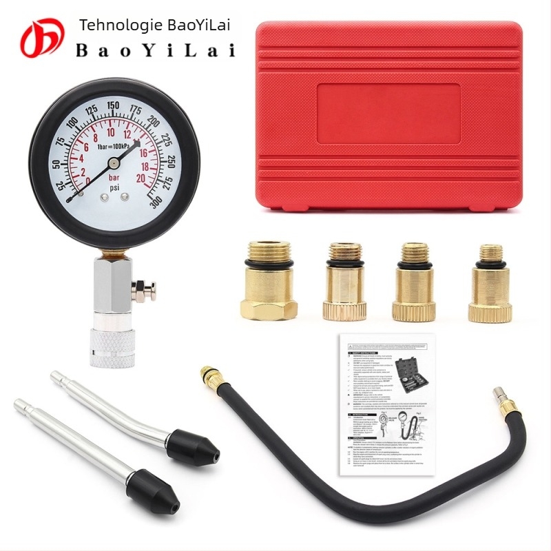 Manometru de presiune a cilindrului motor pentru autoturisme și motociclete, Model: Pressure Gauge, Detectare: presiune a cilindrului motor, Temperatura de lucru: -20°C până la 80°C