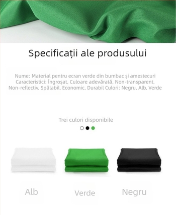 Fundal fotografic din pânză - Verde, Material: fibră de carbon, Compatibil universal, Brand: Opțiune implicită
