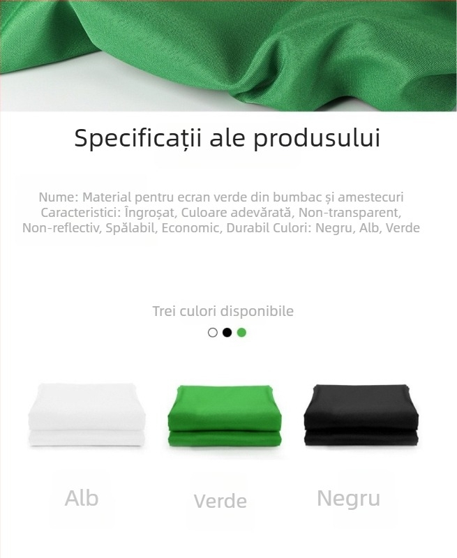 Fundal fotografic din pânză - Verde, Material: fibră de carbon, Compatibil universal, Brand: Opțiune implicită