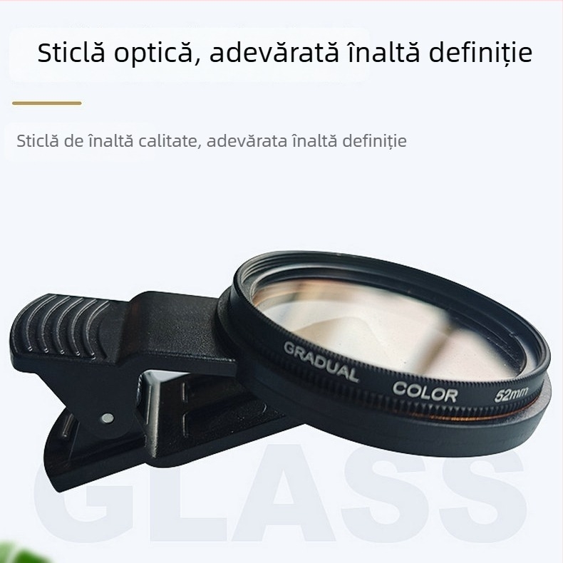 Clip filtru obiectiv 52mm pentru telefon, universal pentru toate telefoanele, ideal pentru fotografii live cu bijuterii, cu posibilitate de gravare