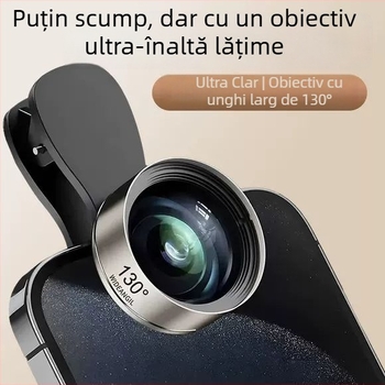 Desnai Obiectiv extern pentru telefon – Obiectiv ultra-wide pentru fotografiere și streaming live, compatibil universal cu Apple și Huawei
