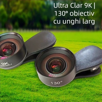 Desnai Obiectiv extern pentru telefon – Obiectiv ultra-wide pentru fotografiere și streaming live, compatibil universal cu Apple și Huawei