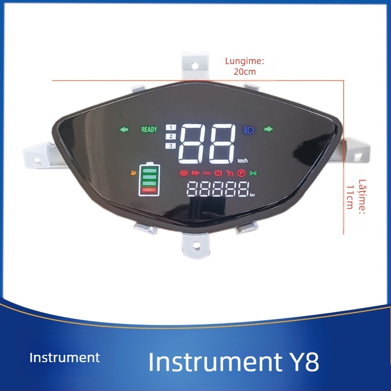 Instrument Y8 pentru vehicule electrice – precizie în milimetri; potrivit pentru mașini și motociclete electrice; personalizare disponibilă.