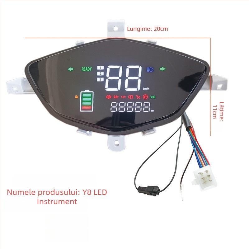 Instrument Y8 pentru vehicule electrice – precizie în milimetri; potrivit pentru mașini și motociclete electrice; personalizare disponibilă.