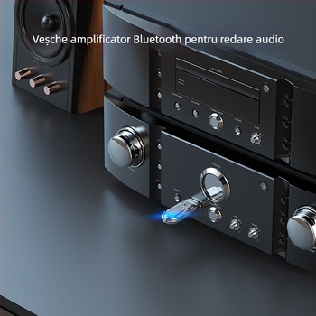 Receptor USB Bluetooth 5.3, interfață USB, Plug‑and‑Play, 80 Mbps, rază de 10 m