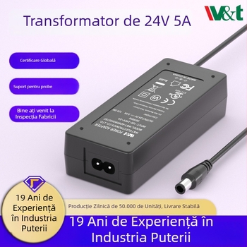 Adaptor de alimentare cu două ieșiri: 24V 5A (120W) și 12V 10A, intrare 100-240VAC, model xk24120, brand W&T, pentru echipamente medicale