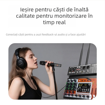 Mixer de scenă cu 4 canale pentru spectacole în aer liber, înregistrare OTG și suport PC/mobil