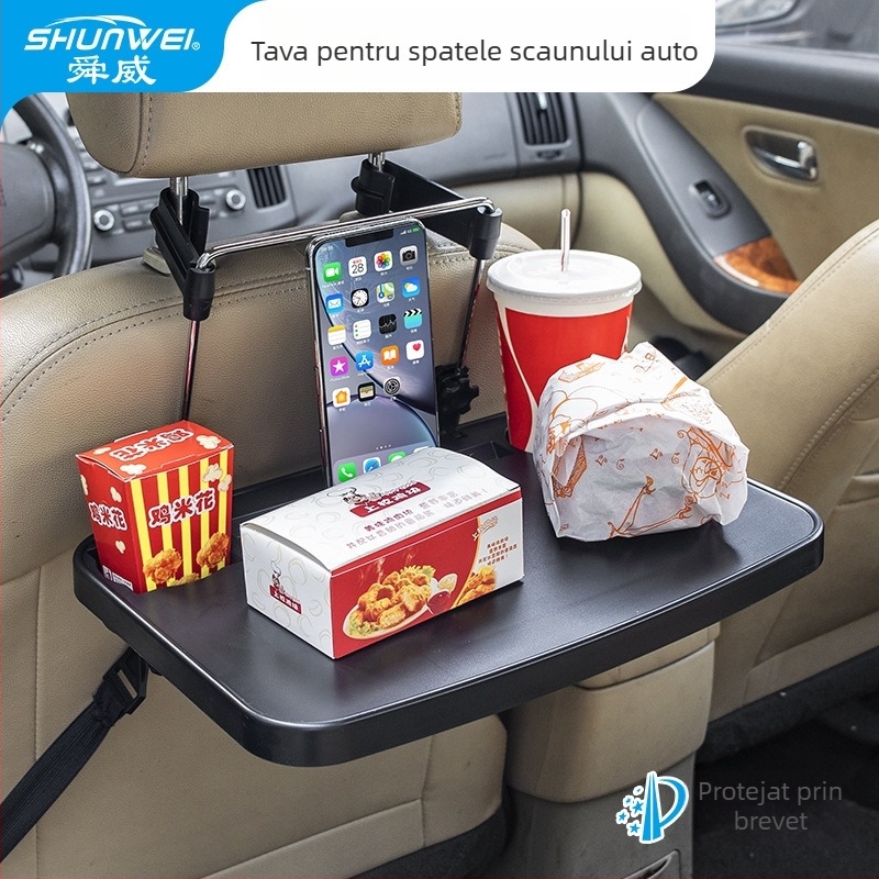 Masă pliabilă pentru spatele autovehiculului – universală, din plastic, montaj pe perete, Shunwei