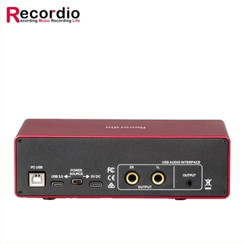 Interfață audio USB cu două canale, fără driver, pentru înregistrări pe calculator și producție muzicală – model GAX-MB22, răspuns în frecvență 20 Hz-20 kHz, SNR ≥70 dB