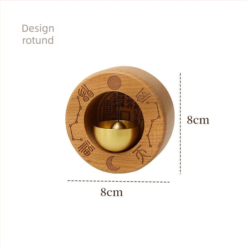 Clopot de ușă din mahon – pandantiv, cadou pentru nuntă, zi de naștere, casă nouă