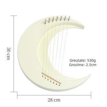 Harpa – Liră semilună, Mini instrument în formă de semilună, Greutate 530 g, Material: Altul