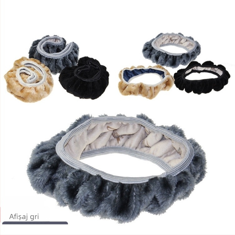 Acoperire volan din pluș pentru iarnă, compatibil universal, material: pluș artificial, montaj: universal
