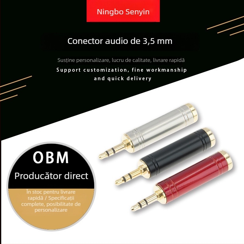 Sen Yin adaptor audio de la 3.5mm la 6.5mm, certificat RoHS, intervalul de temperatură de funcționare -16 până la 60°C, conector audio/video