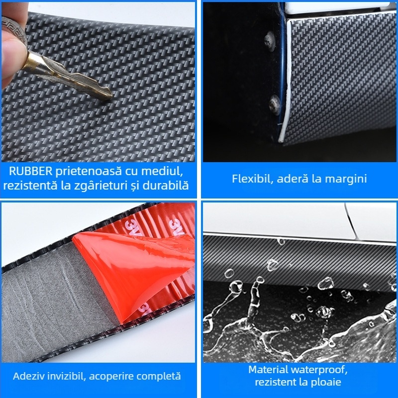 Bandă pentru pragul mașinii, Delano PVC, fibră de carbon, model 08