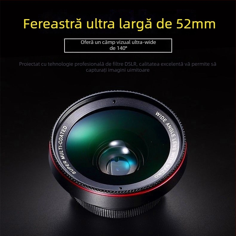 Set de lentile pentru telefon, unghi larg și macro, 12-în-1