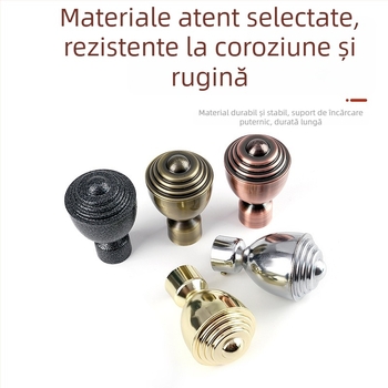 Capace de capăt pentru șină de perdea, vârf conic din metal, pentru șină română cu traseu glisant, stil modern minimalist, personalizabil