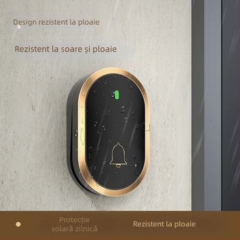 Sonerie wireless pentru ușă cu emițător autonom și receptor alimentat la priză, 110–240V, 38 tonalități polifonice, impermeabilă, rază lungă, pentru îngrijirea persoanelor vârste