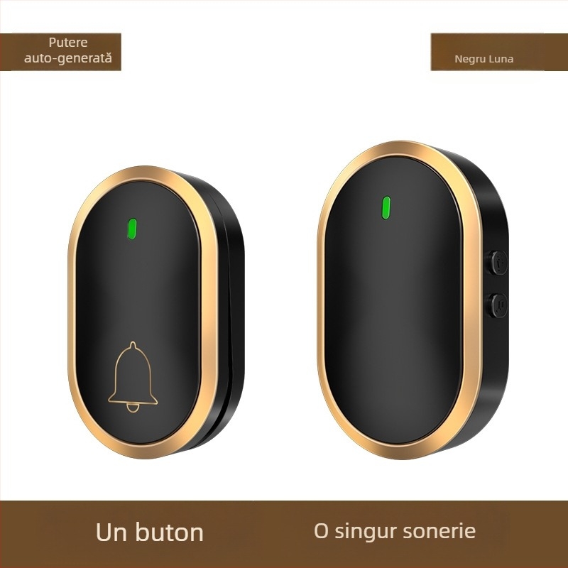Sonerie wireless pentru ușă cu emițător autonom și receptor alimentat la priză, 110–240V, 38 tonalități polifonice, impermeabilă, rază lungă, pentru îngrijirea persoanelor vârste