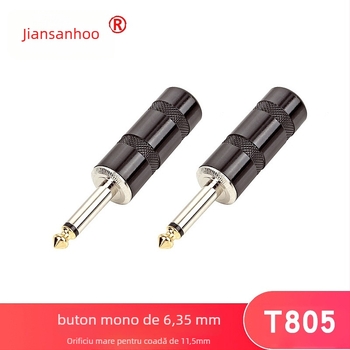 Golden Three Lakes conector audio mono, placat cu aur, certificat CE, -30°C până la 80°C, conector audio/video