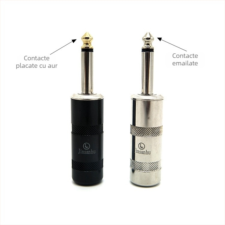 Golden Three Lakes conector audio mono, placat cu aur, certificat CE, -30°C până la 80°C, conector audio/video