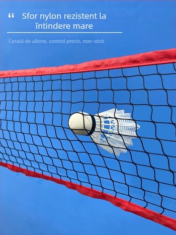 Ramă de rețea pentru badminton – portabilă, pliere, deschidere rapidă, construcție din poliester; potrivită pentru badminton și tenis, utilizare acasă și în exterior.