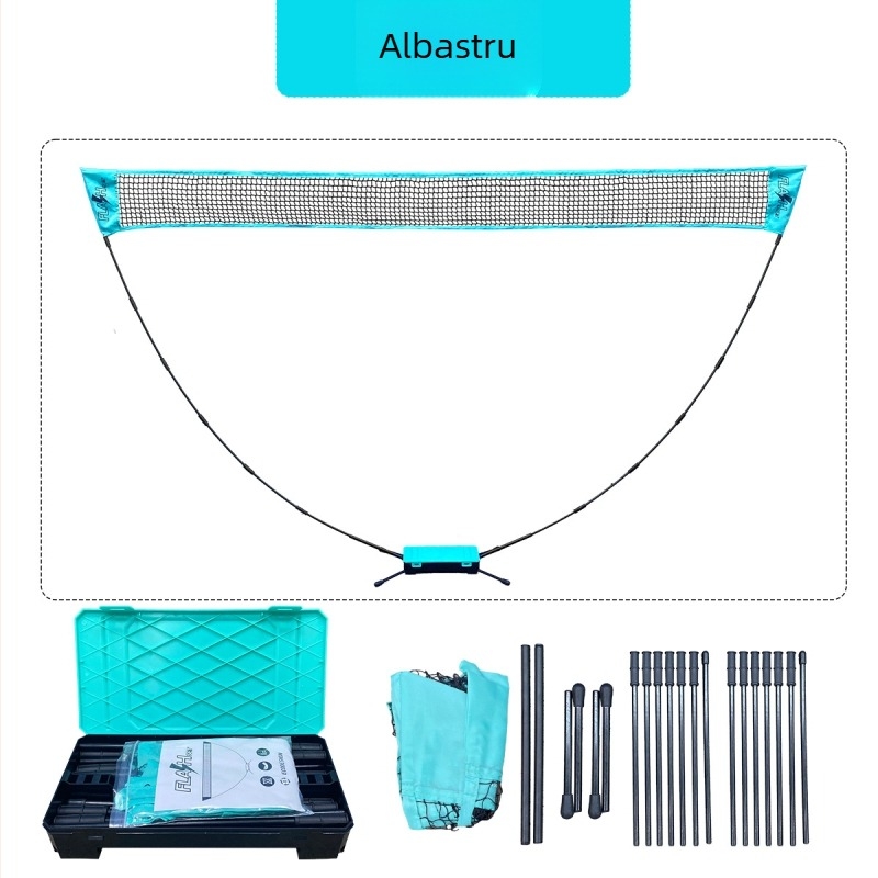 Ramă de rețea pentru badminton – portabilă, pliere, deschidere rapidă, construcție din poliester; potrivită pentru badminton și tenis, utilizare acasă și în exterior.