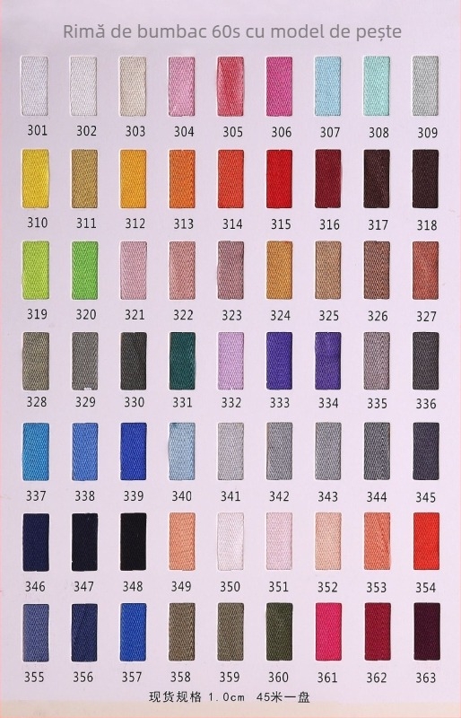 Bandă din bumbac cu model herringbone, bumbac 60s, accesorii textile pentru îmbrăcăminte, DIY și uz industrial