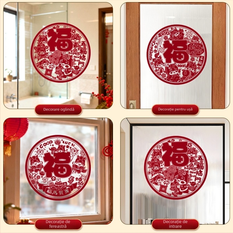 Maiwei Decorațiuni pentru ferestre din țesătură flocată — Material: țesătură flocată; Tehnică: flokare; Destinația: ferestre; Festivalul Primăverii