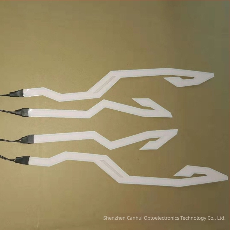 Canhui Bandă luminoasă de avertizare pentru cască cu față completă (material: film de lumină rece)